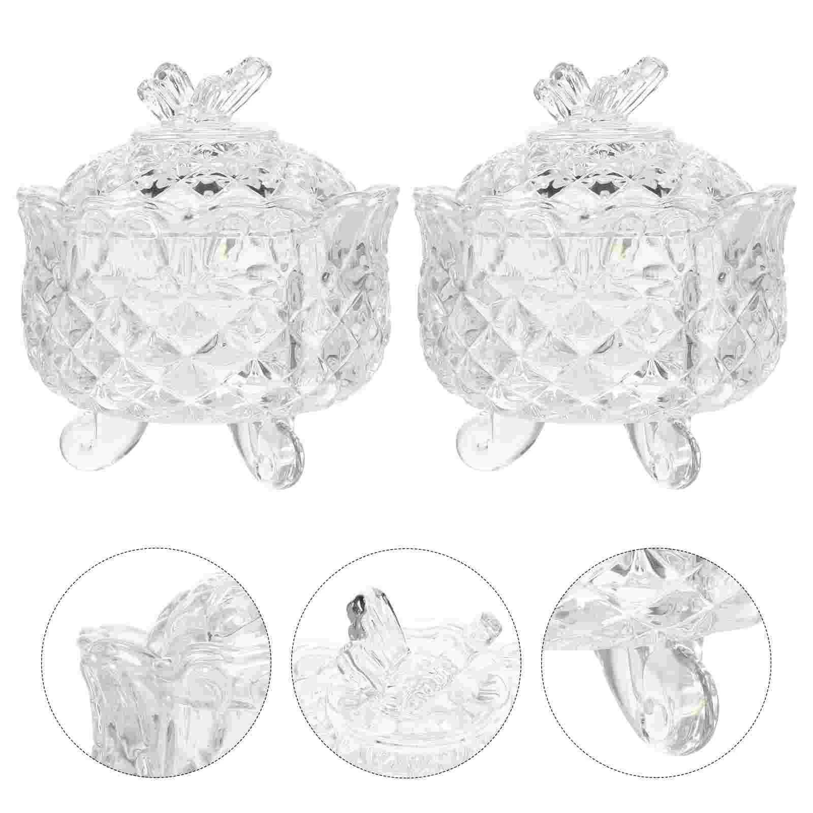 

2 Pcs Transparent Candy Storage Jar Practical Sugar Canister Storage Container