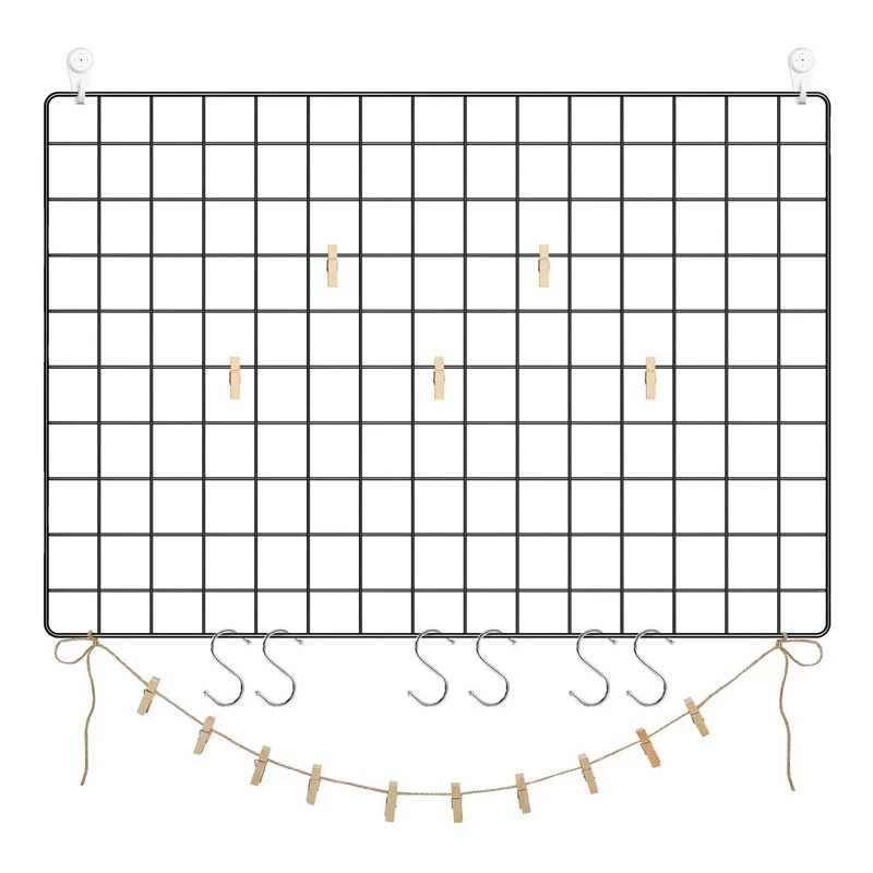 

Сетчатая настенная фотография, набор из 2, 25,6 дюйма x 17,7 дюйма, настенная фотография, Настенный декор из металлической сетки, многофункционал...