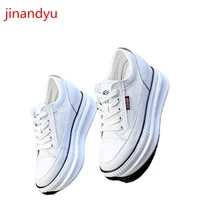 platform wedge shoes mesh breathable sneakers new women casual shoes height increasing sport fashion black and white sneakers