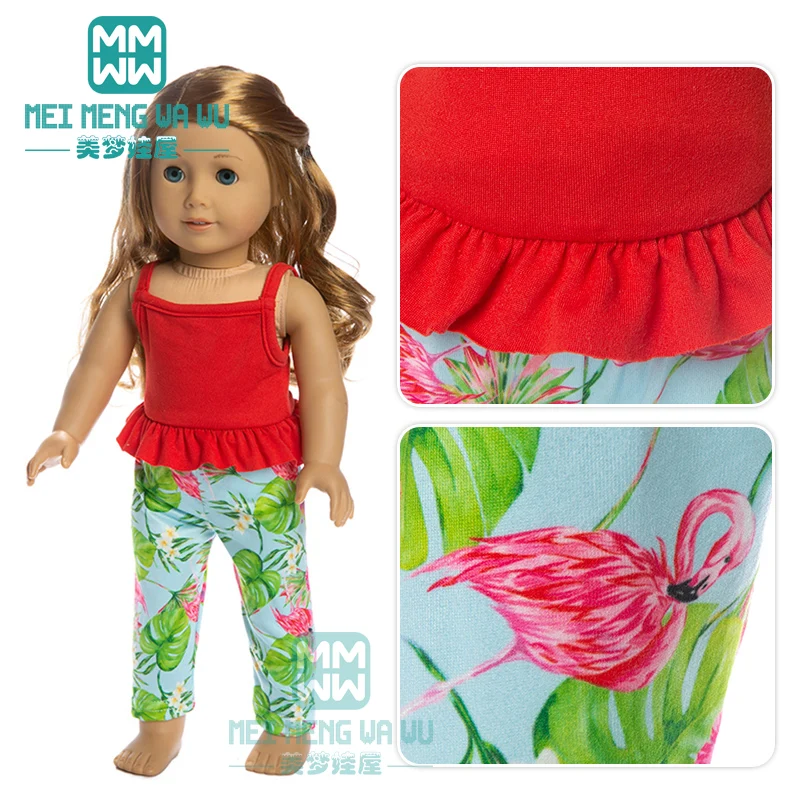 

Clothes for doll fit 45cm American doll Colorful casual suit Princess dress