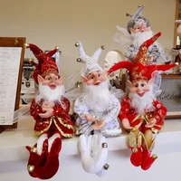 elf doll clown beard toy christmas pendant ornaments decor elf on shelf hanging decoration navidad new year gifts kids pokemon