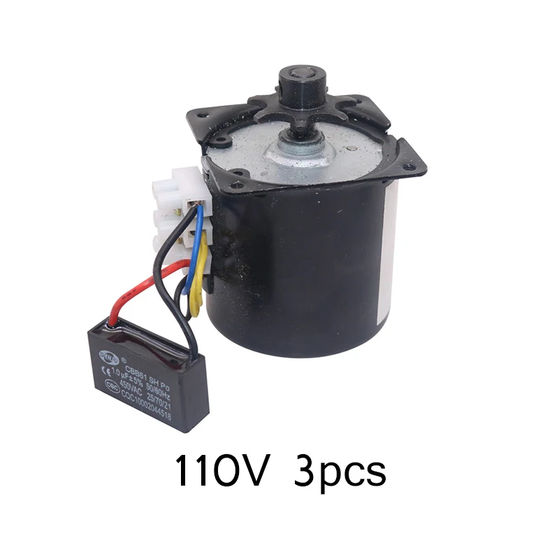 3 pcs 110V 3 шт. автоматический инкубатор яйца вращающийся мотор 220V или 110V 60ktyz коготь полюс постоянный магнит синхронный яйцо двигатель - Цвет: 3 pcs 110V