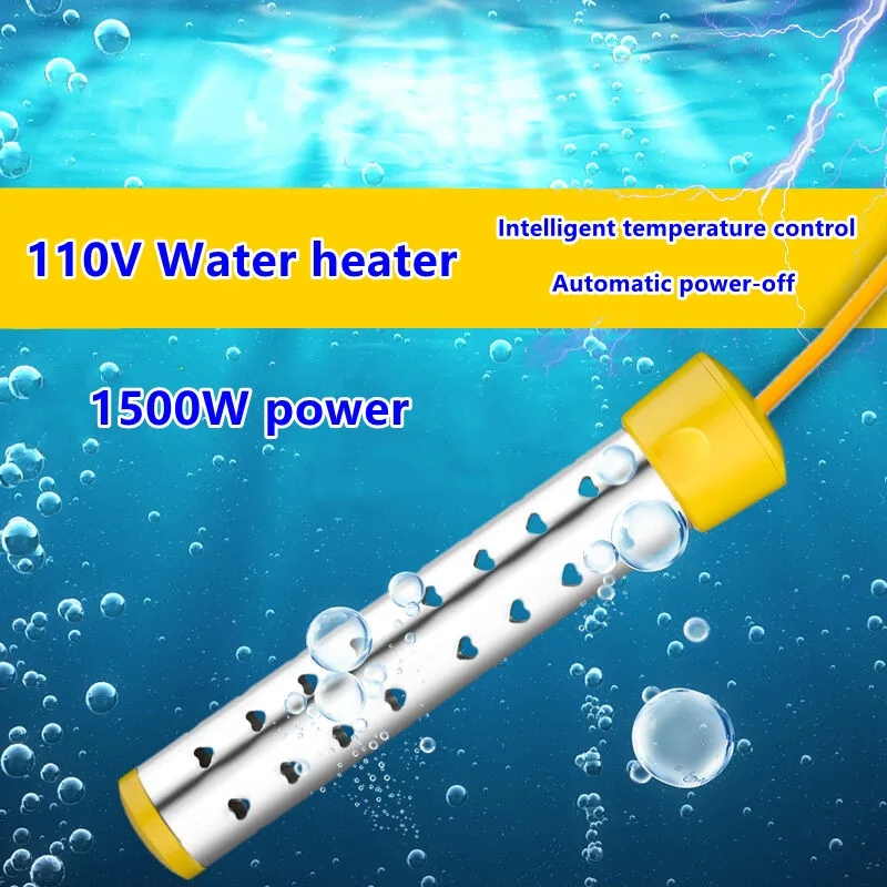 110V Hot Water Stick Portable Electric Water Heater Immersion Heating Rod American Plug Automatic Power Off and Scald Protection