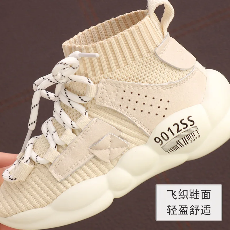 2020 весенне-осенние детские трикотажные кроссовки лоскутные носки из натуральной