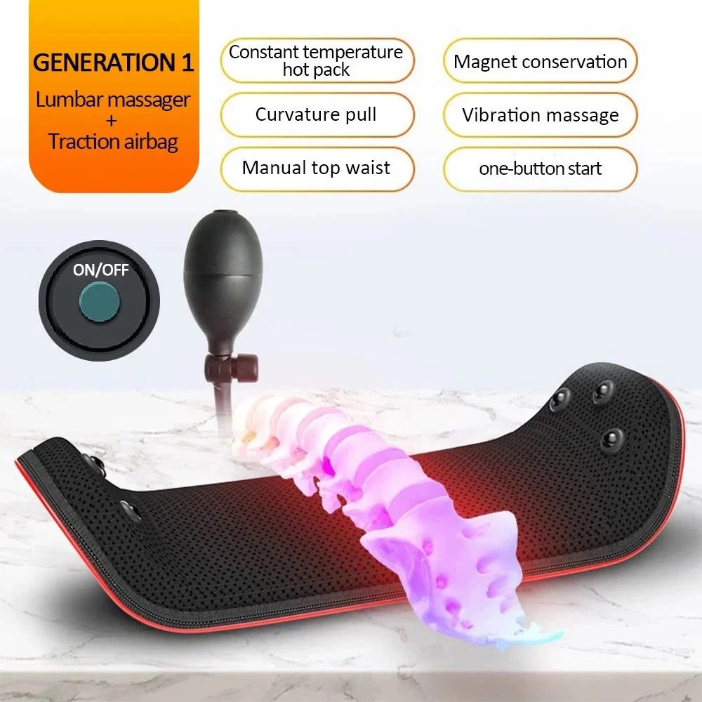 

Intelligent Waist Back Massager 3 types Electric Lumbar Traction Device Heating Vibration Relieving Muscle Fatigue Reducing Pain