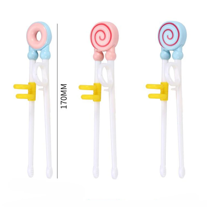Palillos de cabeza de Animal de caricatura para ni&ntilde;os, palillos de entrenamiento para comer, palillos para aprendizaje, Uso correcto, pr&aacute;ctica para beb&eacute;s, 1 par-4