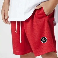 mens brand clothing running shorts mesh quick drying sport shorts gym fitness bodybuilding workout pockets short pants men