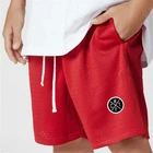 Мужская брендовая одежда шорты для бега сетчатые быстросохнущие спортивные шорты для тренажерного зала фитнеса бодибилдинга воркаута Короткие Брюки с карманами мужчин
