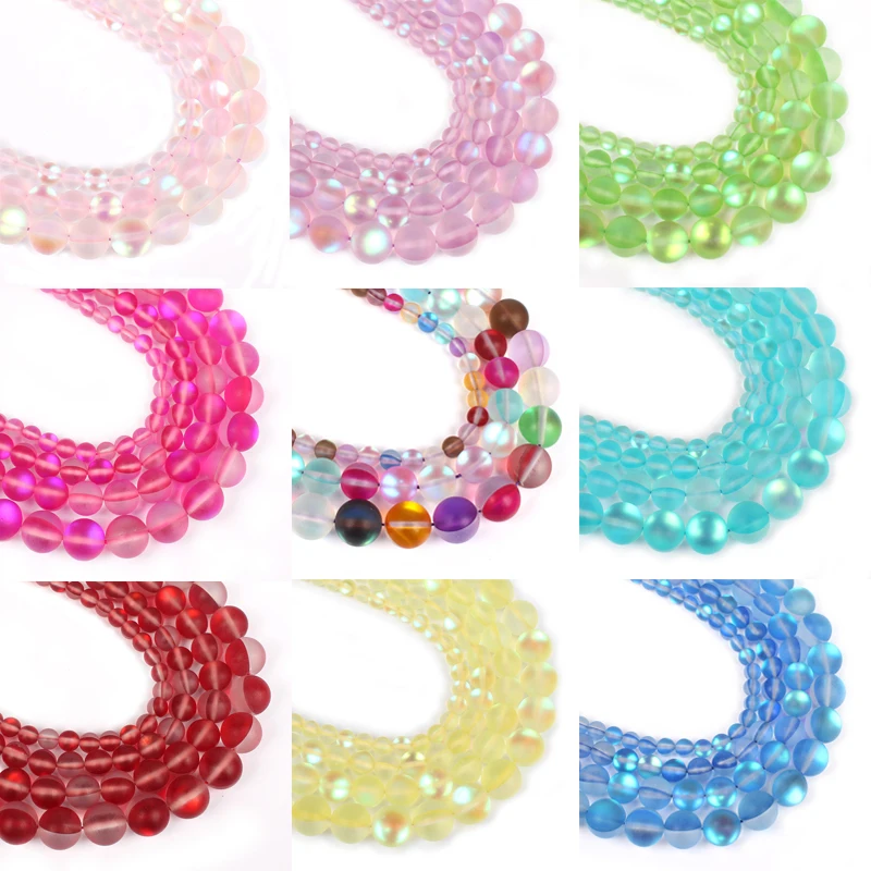 Матовые разноцветные матовые зеркальные бусины A + для изготовления ювелирных