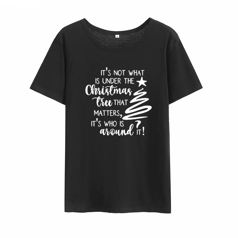 Женская футболка с принтом рождественской елки летняя коротким рукавом и