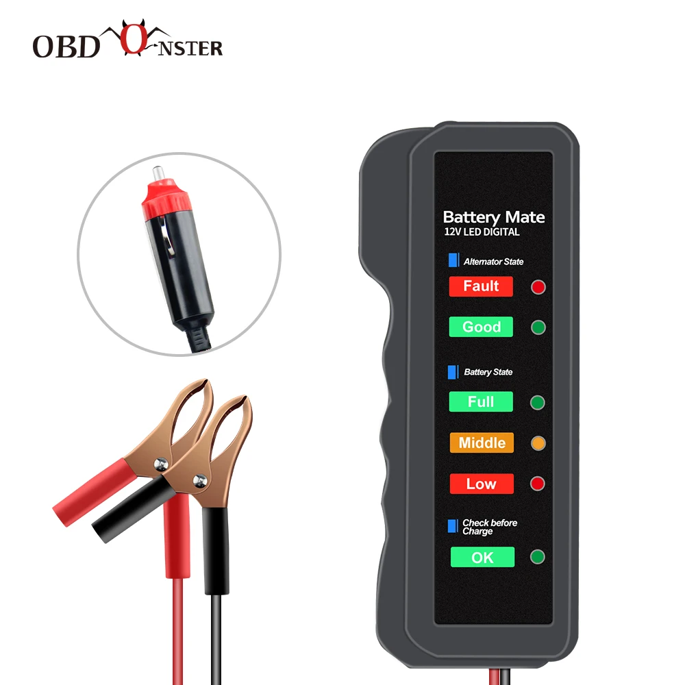 Тестер автомобильной аккумуляторной батареи 12 в автомобильный диагностический