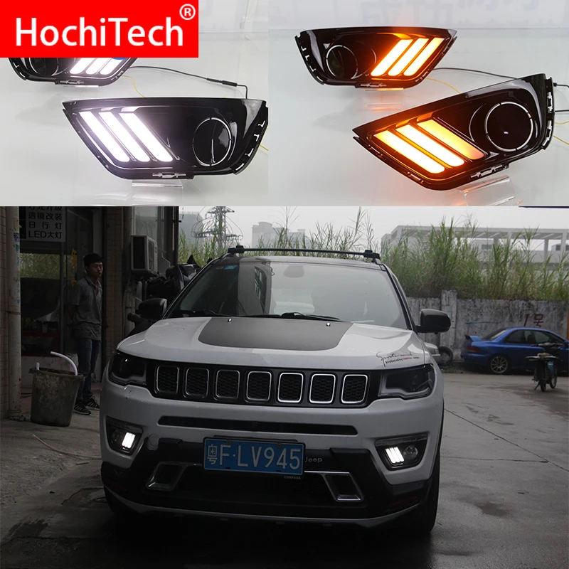 Для Jeep Compass 2016 2017 2018 2019 динамический сигнал поворота Водонепроницаемый дневные