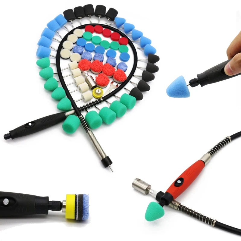 

28pcs/69pcs Mini Polishing Machine Car Beauty Detailing Polisher Extention Tools Polishing Kit Polishing Pad Kit