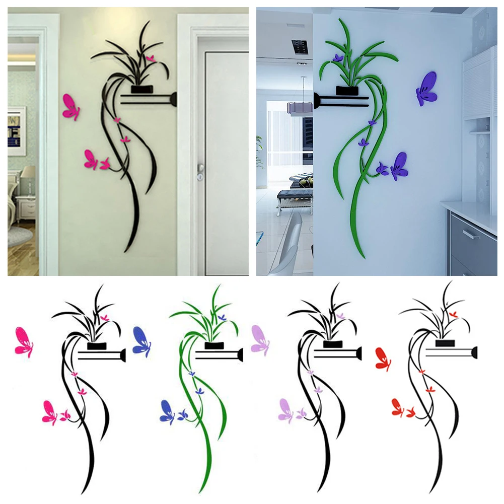 3D Наклейка на стену с изображением орхидеи и цветов наклейка холодильник сделай