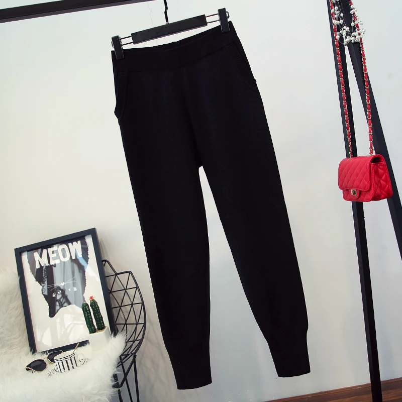 

Spring Autumn Tassel Knitted Tracksuit Sweatshirts Casual Pants Women Two Piece Set Trousers Sport Track Suit Female Clothes