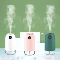 500ml dual nozzle humidifier mist maker fogger digital battery screen led light usb rechargeable aroma diffuser humidificador