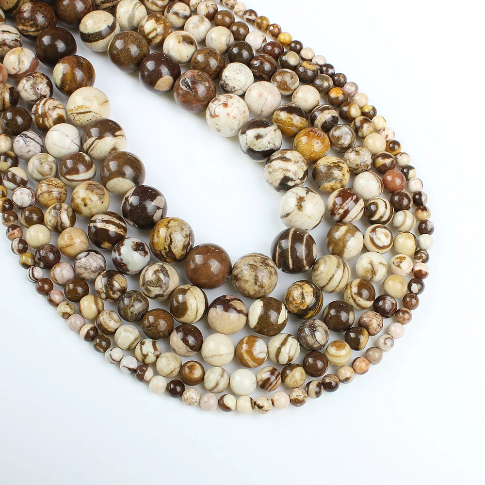 Натуральный камень австралийская Зебра круглые бусины россыпью для мужчин и