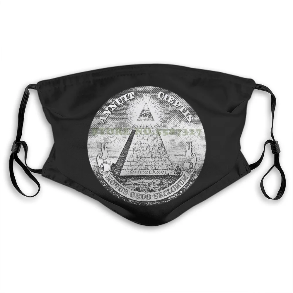 

Annuit Coeptis Novus Ordo Seclorum Top Eye Gift Pyramid Illuminati Washable Diy Cool Face Masks