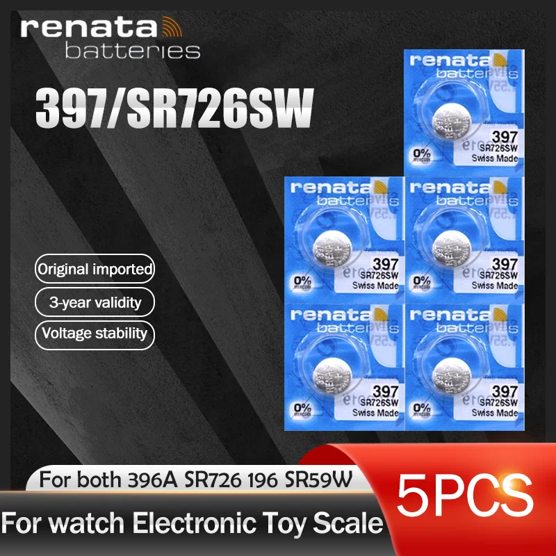 5 шт./лот Renata 397 100% оригинал абсолютно новый долговечный SR726SW 1 55 в швейцарская
