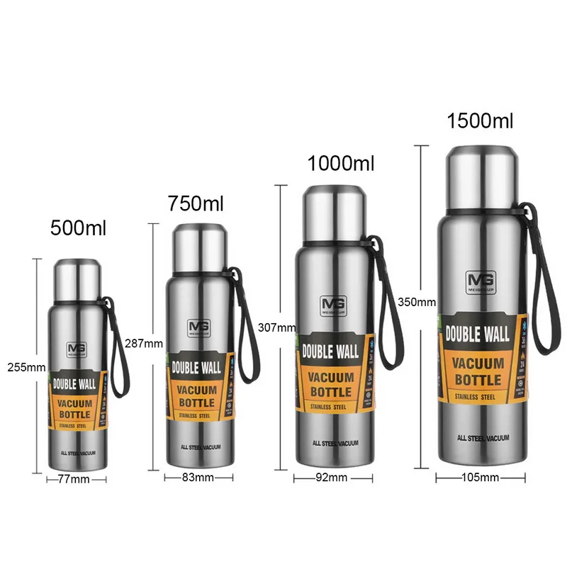 500/700/1000/1500ml термос на открытом воздухе Портативный большой Ёмкость Изолированная