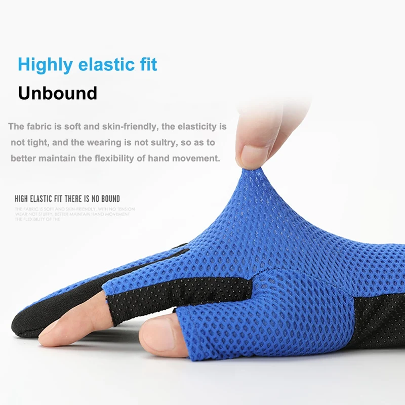 Рыболовные Перчатки с 2 вырезами противоскользящие солнцезащитные эластичные