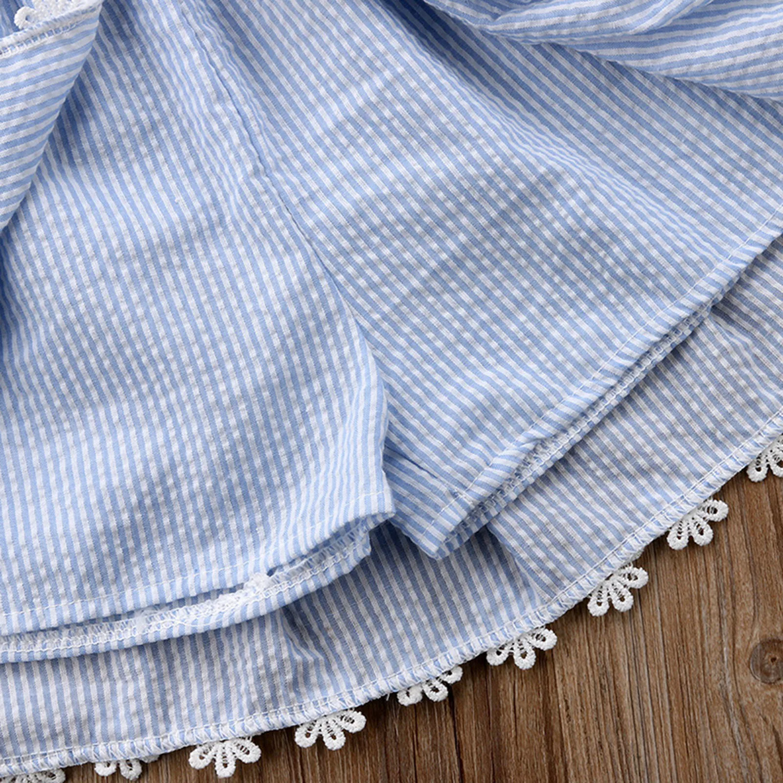 

1-6 Y Toddler Baby Girls Off Shoulder Striped Strap Romper Ruffle Elastic Waist Summer Shorts Outfit Children Jumpsuit For Girls
