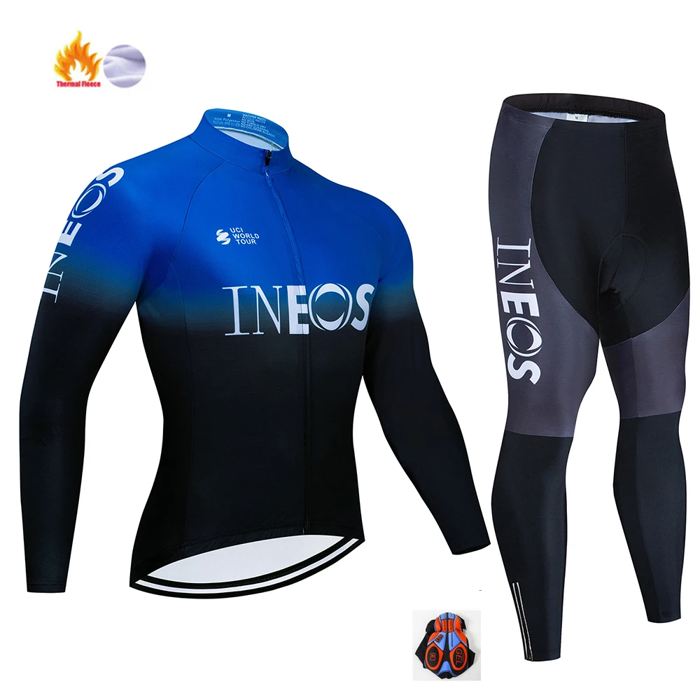 6 Велокофты INEOS Длинная зимняя теплая флисовая одежда для велосипеда MTB велосипедная Одежда Майо Ropa Ciclismo Hombre 9D гель - Цвет: 6