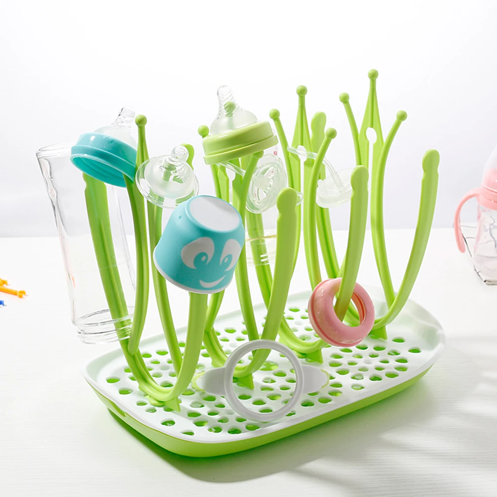 

Feeding Cup Pacifier Storage Nipple Shelf Baby Bottles Drying Rack Tree Pattern Cleaning Drainer Feeding Cup Holder
