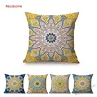 Чехол для автомобильной подушки, с геометрическим рисунком, из хлопка и льна, в богемном стиле