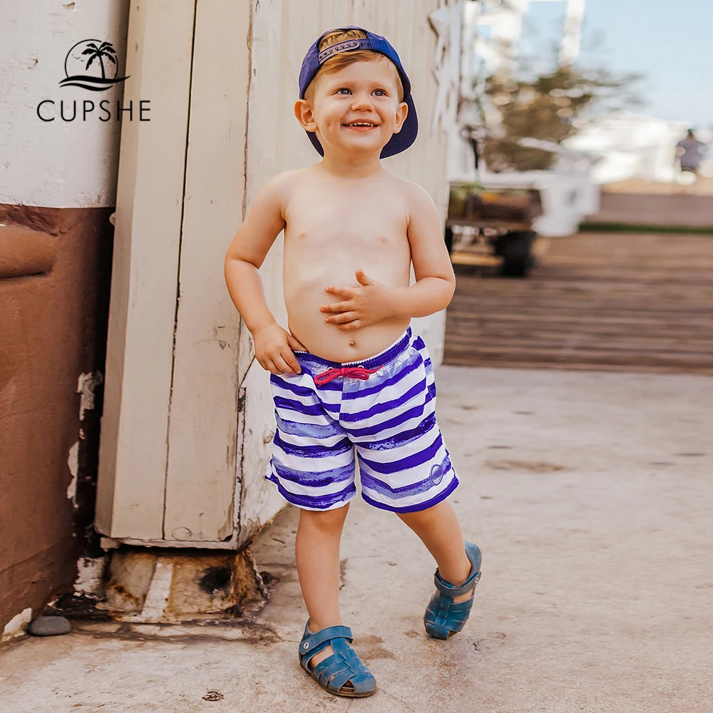 CUPSHE/плавки для мальчика в фиолетовую и белую полоску купальный костюм маленьких