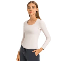 sexy casual women long sleeve t shirt tights yoga shirt stretch sports top slim gym fitness clothing quick dry moisture wicking