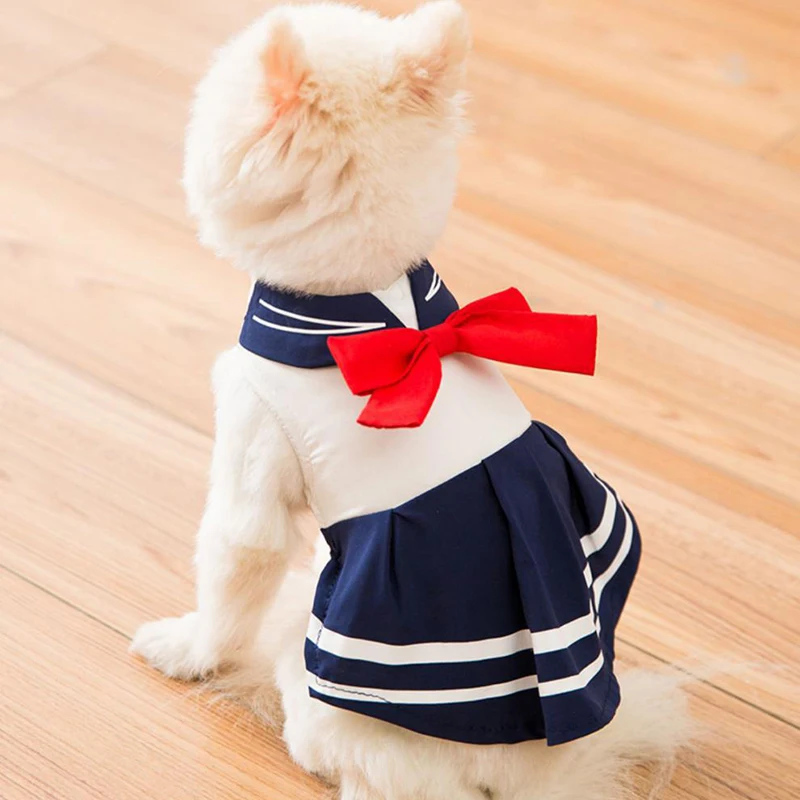 Платье для кошек одежда собак юбка рубашка с принтом маленьких щенков униформа