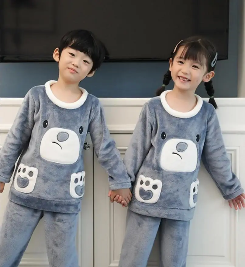 style 5 Детские пижамные комплекты, Детская Пижама, Детский костюм для сна, детская одежда для сна, зимняя теплая детская пижама, домашняя одежда для мальчиков и девочек - Цвет: style 5