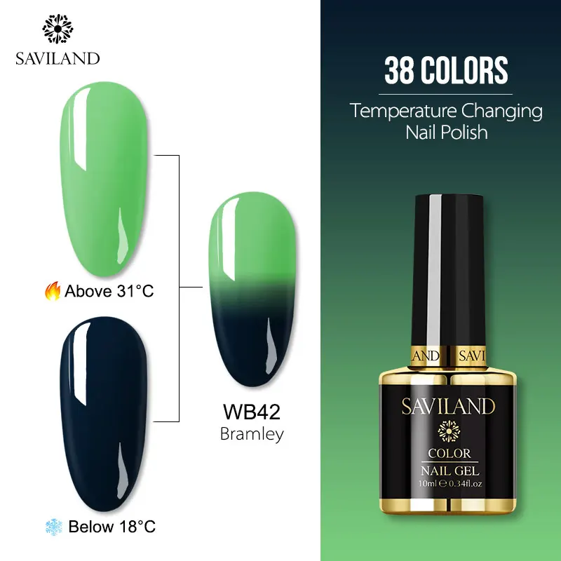 10ml WB42 Saviland 15 мл Хамелеон цвета УФ Гель-лак для ногтей изменение температуры Цвет гель лак термо Полупостоянный Лаки лак для ногтей - Цвет: 10ml WB42
