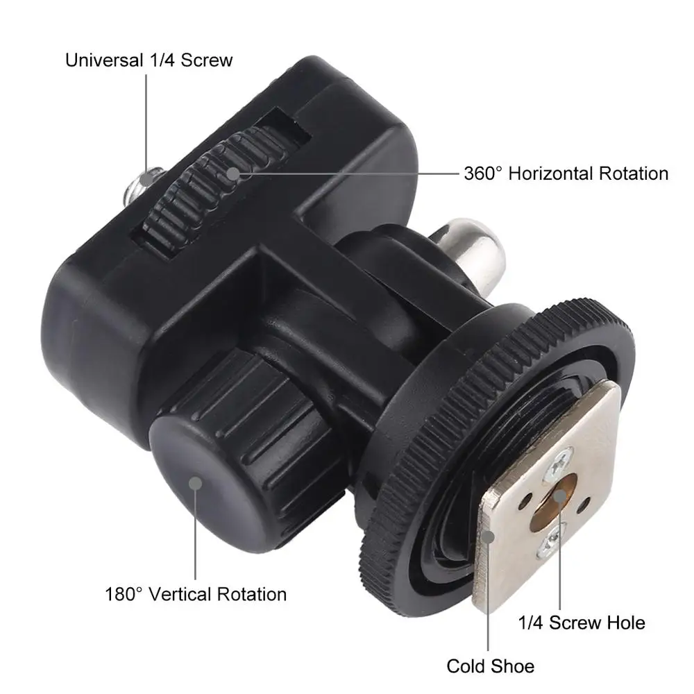 1/4 Inch Screw Thread Cold Shoe Tripod Mount Adapter 1/4 Inch Cold Shoe Adapter for Smartphone/DSLR Cameras Photography Parts