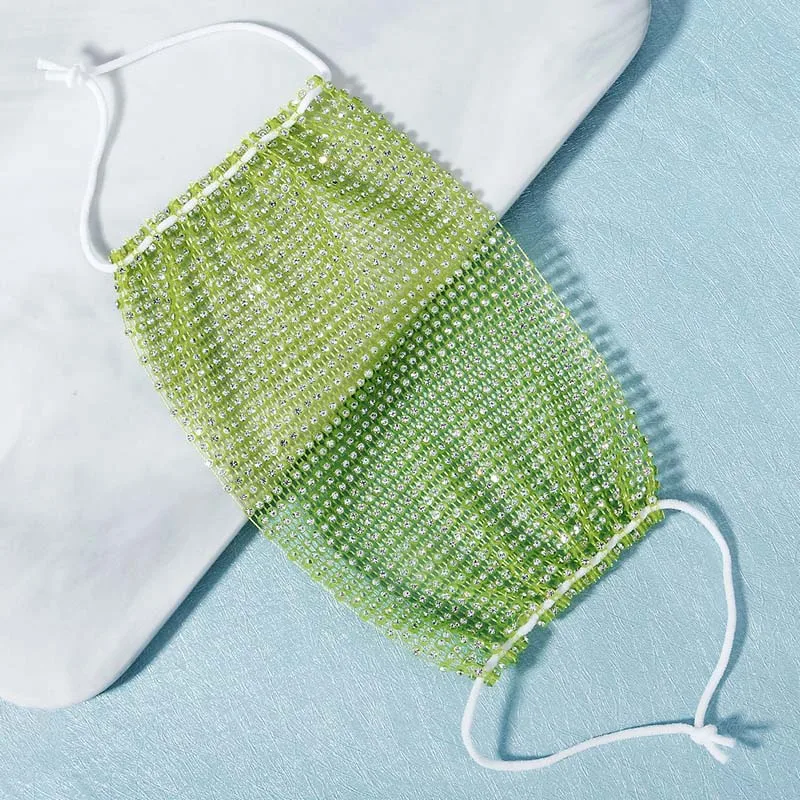 Женские регулируемые блестящие стразы с кристаллами и блестками ювелирная маска