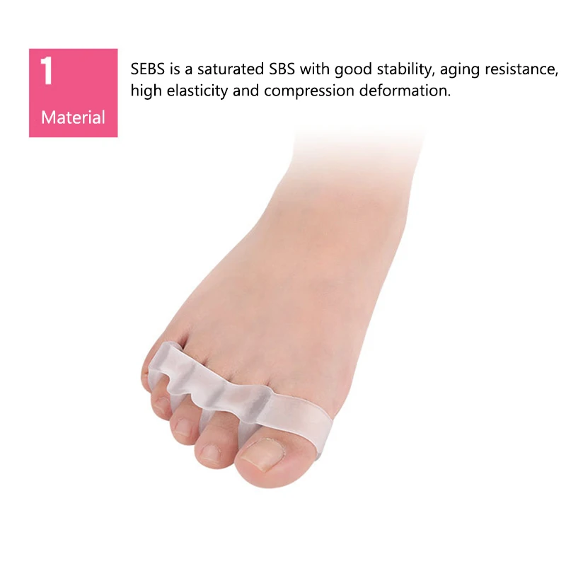 

2 Pair Toe Separator Hallux Valgus Orthotics Thumb Bunion Overlapping Toe Corrector Foot Care SANA889
