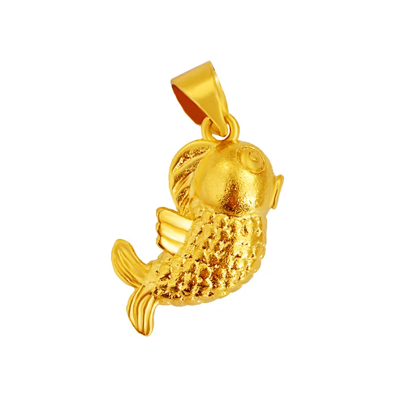 

24K Gold Goldfish Necklace Pendant for Men and Women
