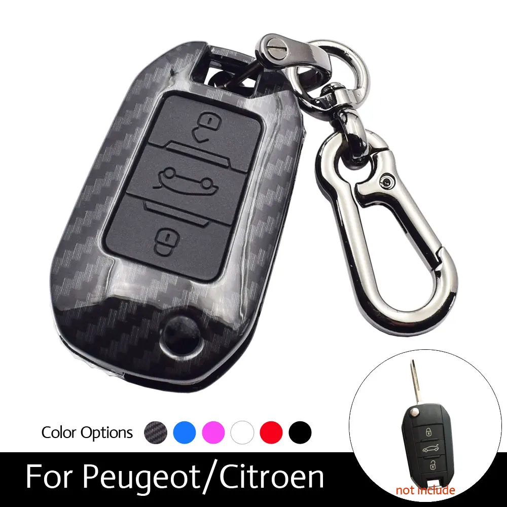 Карбон ключ чехол для peugeot 5008 4008 3008 2008 308 408 508 307 301 308S 207 206 Citroen 3 кнопки дистанционного ключа Fob Защитная крышка