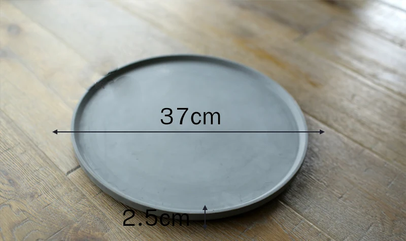 37cm Круглая форма бетон цветочный горшок лоток силиконовая форма для цемента подсвечник лоток плесень гипса плантатор поддон плесень - Цвет: 37cm