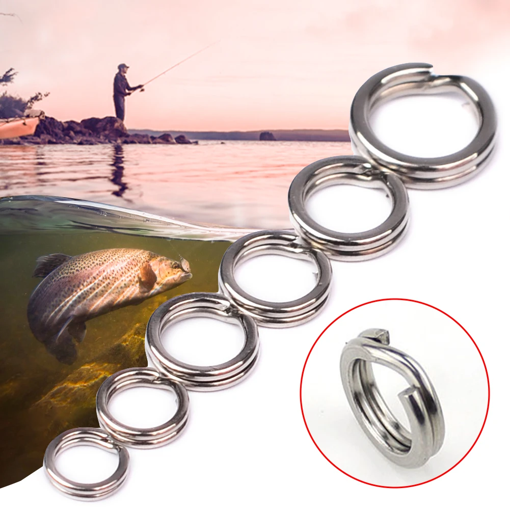 

100pcs Fishing Connection Ring For Crank Hard Bait Silver Stainless Steel 3#-8# Fishing Accessories Large Pulling Force Shipping