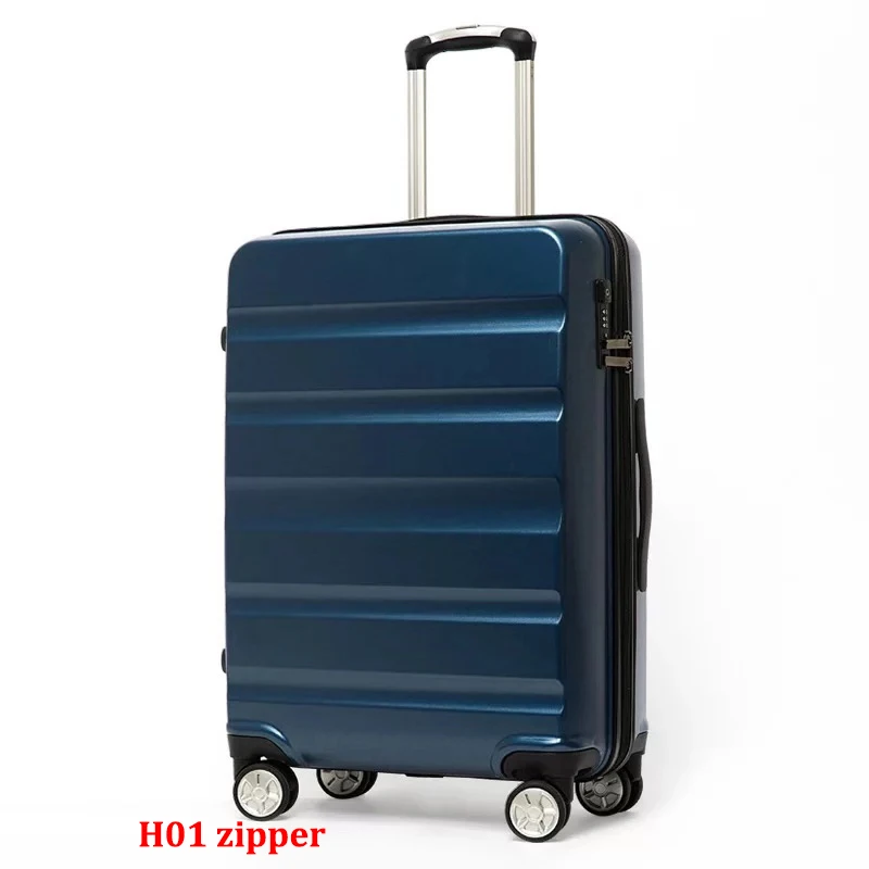 blue Zip ПК 20''24/28 дюймов Дорожная сумка на чемодан на колесиках Прокат троллейбусов кабины, сумка для багажа Сумка Для женщин Стильный чемодан - Цвет: blue Zip