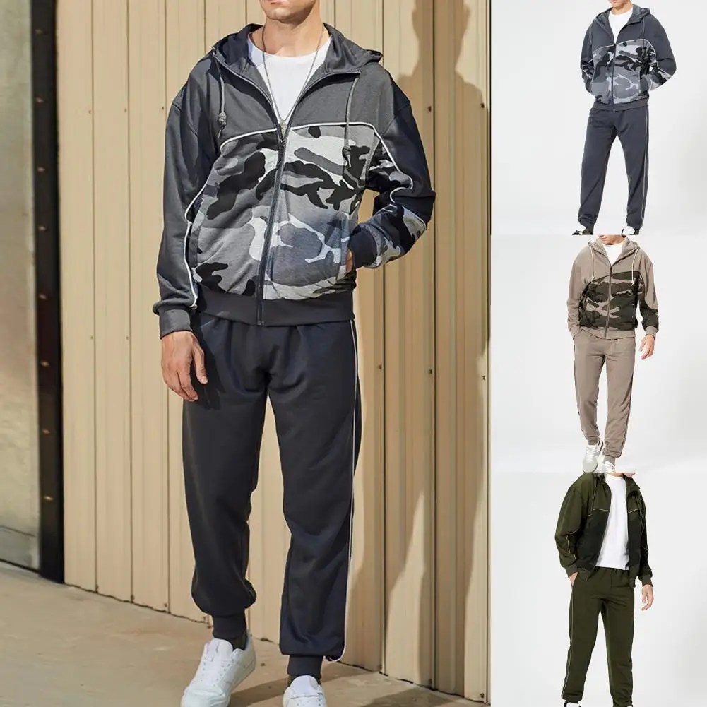 

Two Piece Set Simple Cardigan Men Sports Suit Cardigan Men Suit Pullover for Winter
