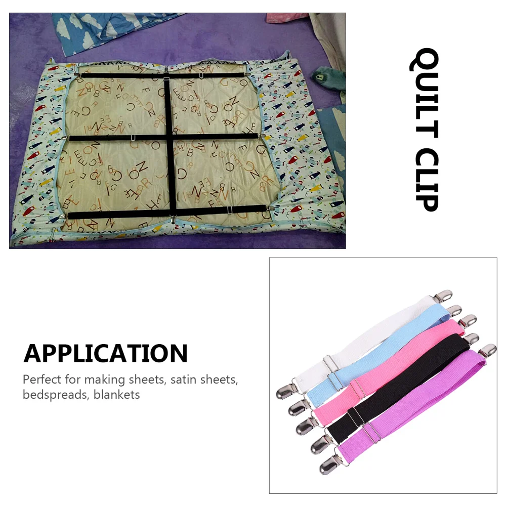 

5pcs Adjustable Sheet Clips Strap Bed Sheet Holder Mattress Gripper Clip