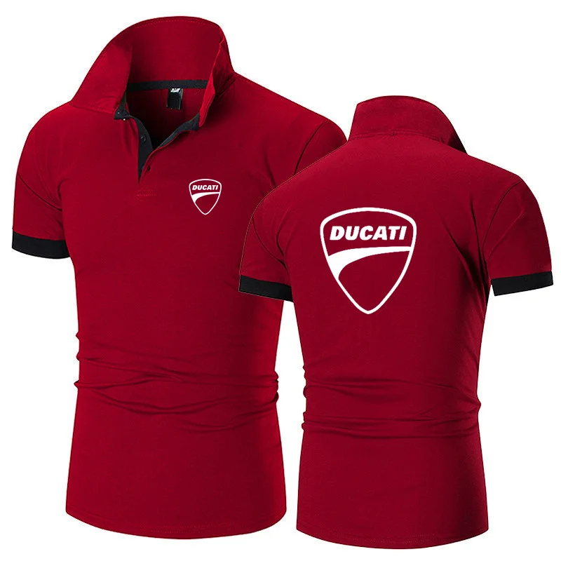 

Ducati car fashion summer new men's casual short-sleeved T-shirt shirt personality breathable comfortable jogging V-neck Polo