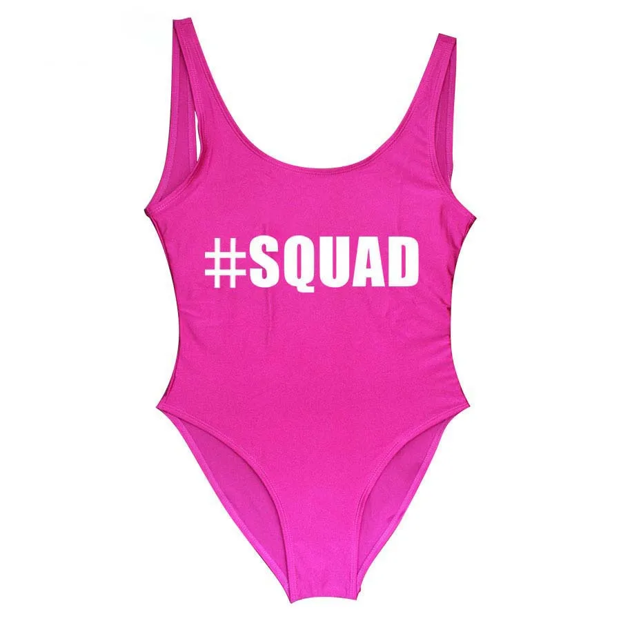 Женский слитный купальник с буквенным принтом монокини высокой посадкой лето