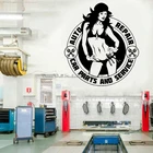 Виниловые наклейки на стену для ремонта автомобилей, Эротичная девушка, магазин для ремонта автомобилей, прокатный автомагазин, декоративные наклейки F10
