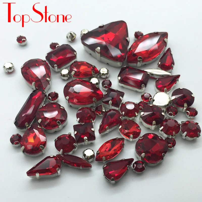 TopStone 100 шт. Смешанная форма смешанные цвета Хрустальное стекло для пришивания