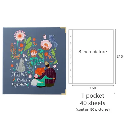 1 pocket family Креативный Фотоальбом свадебный детский альбом для записи семейной памяти ручной работы Скрапбукинг проект жизнь вкладыш фотоальбом - Цвет: 1 pocket family