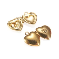 50pcs 12x10 5x4mm brass heart locket pendants for jewelry diy making photo frame charms for pendant necklaces f60